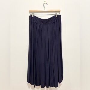Vintage Navy Pleated Skirt